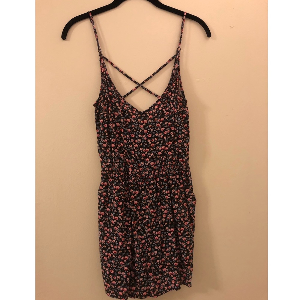 Floral colored tank top romper